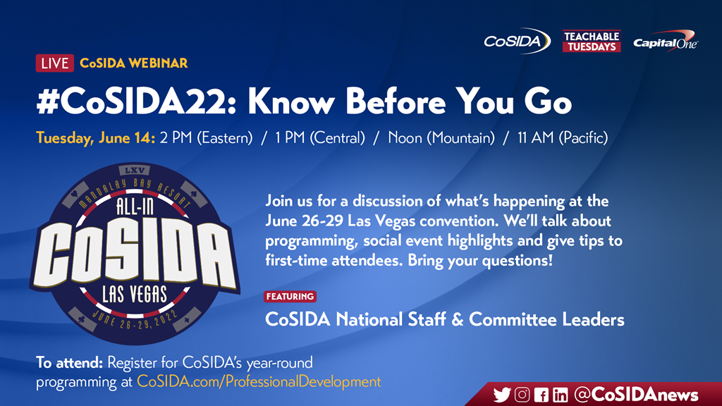 WATCH: Capital One Webinar – #CoSIDA22 Convention: Know Before You Go